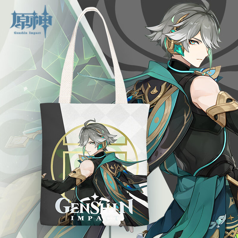 创京懿选原神人物角色帆布袋草风元素动漫帆布包简约学生上课通勤游戏