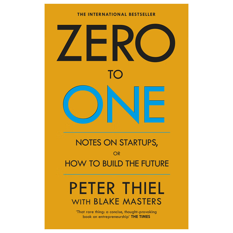 预售英文原版 Zero To One从零到一 如何打造未来的创业笔记创新思维方式创业投资商业