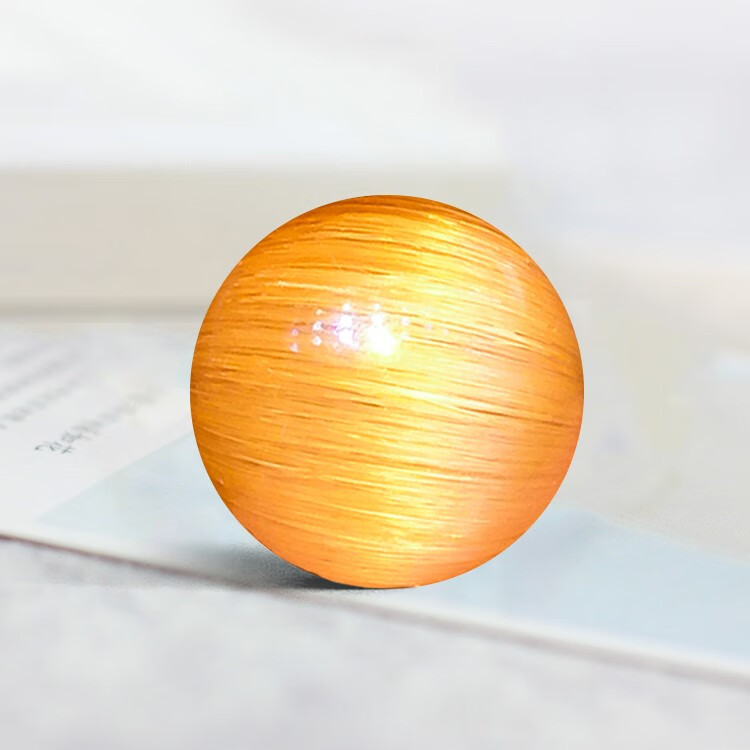 允茹7a自然黄兔毛水晶散珠子 单颗顺发文玩多宝手串项链坠diy饰品配件