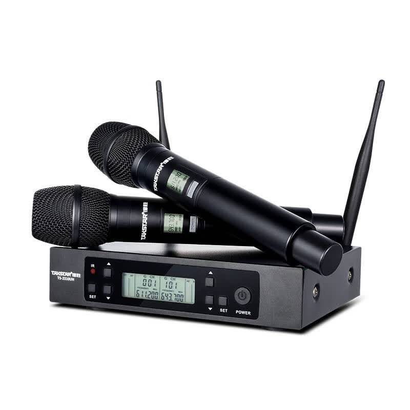 得胜（TAKSTAR）TS-3310UH专业远距离无线话筒 一拖二会议家用声卡直播舞台演出唱歌校园演讲主持专用领夹式麦克风 得胜TS-3310UH 无线手持麦克风