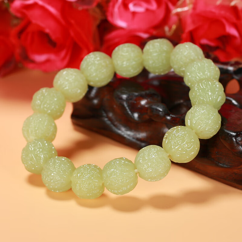 皇贵人和田玉新疆若羌黄玉核桃和和美美手链手串男女士玉石礼物47.