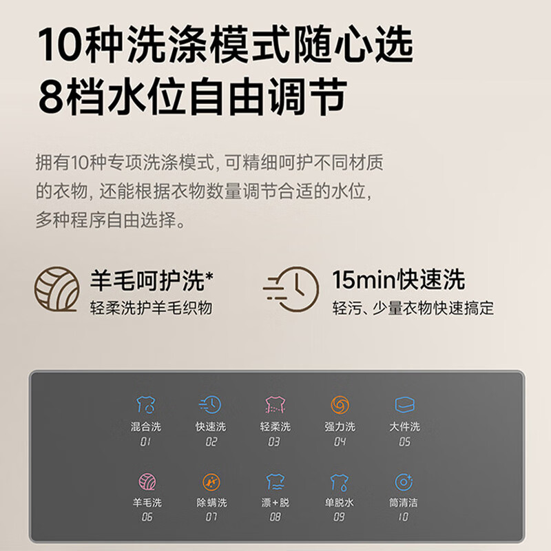 米家小米波轮全自动洗衣机租房宿舍 12KG超大容量四重立体超净洗24小时预约省水省电 XQB120MJ301