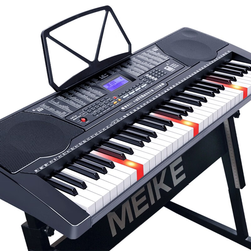 美科（Meirkergr）MK-975（智能版） 亮灯跟弹61键钢琴键多功能智能电子琴乐器 连接U盘手机pad带琴架