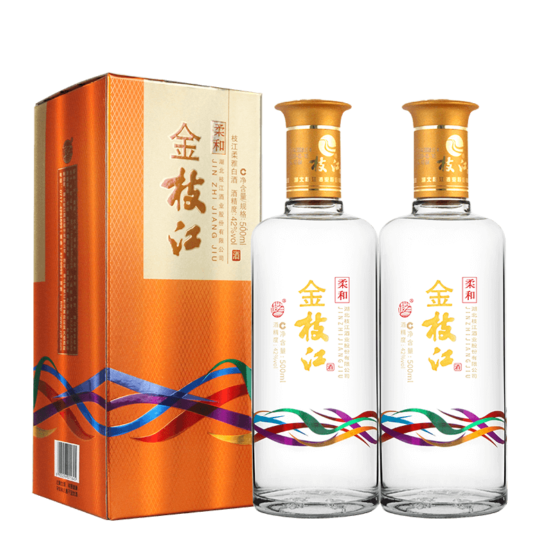 枝江白酒柔和金枝江42度500ml*6瓶粮食酒整箱装【图片 价格 品牌 评论