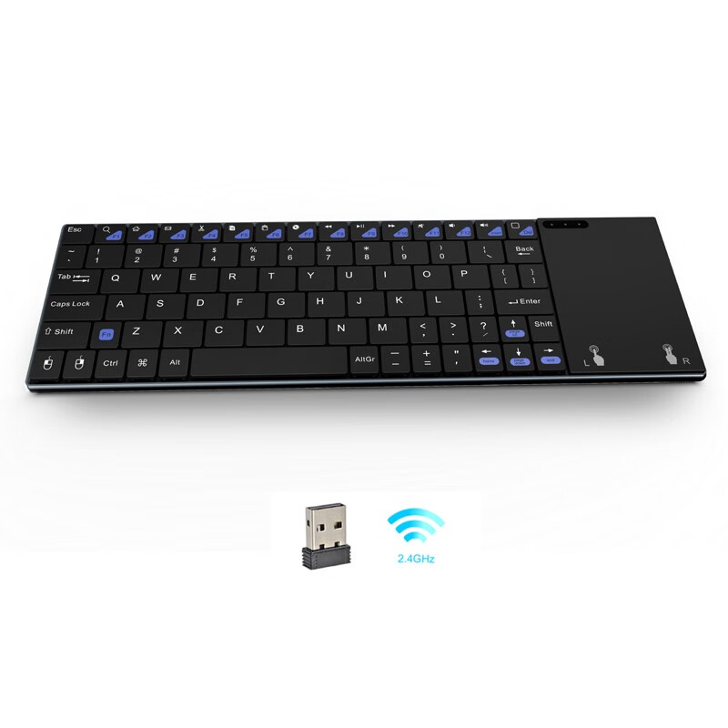 Rii I12 静音无线小键盘 USB充电办公笔记本电脑金属手托