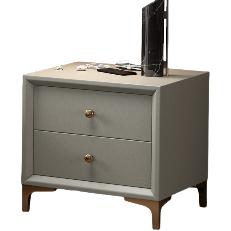 费杰罗 床头柜无线充电现代简约小型简易轻奢ins风USB收纳储物柜 G02# 不带充电款