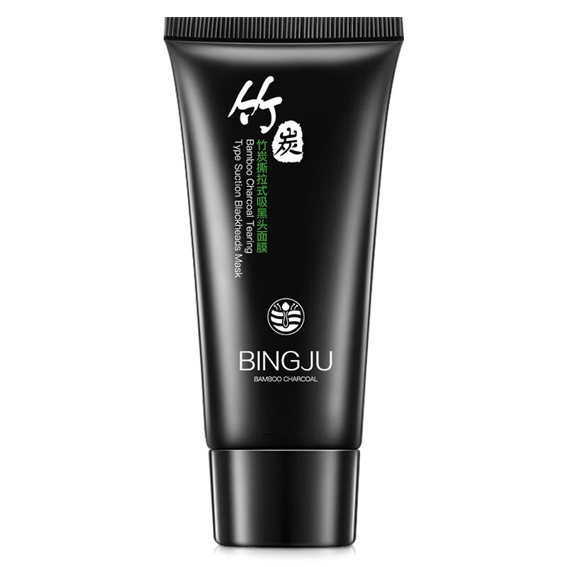冰菊(bing ju 竹炭撕拉式吸黑头面膜60g深层清洁毛孔黑头粉刺撒拉式