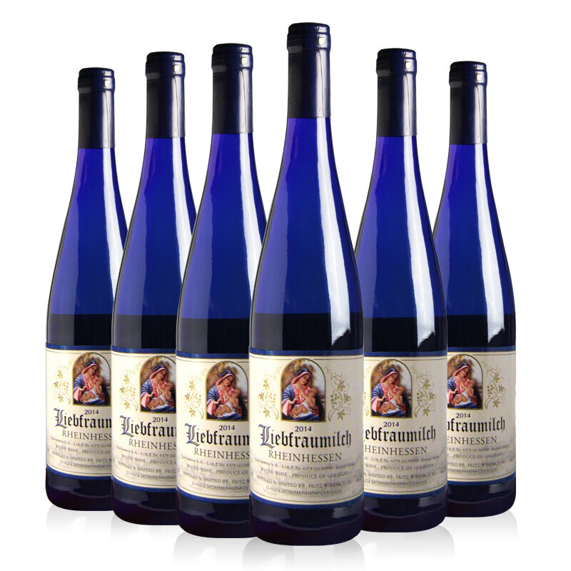莱茵钻石（DIAMOND）德国原瓶蓝钻进口红酒雷司令甜白葡萄酒750mlQMP莱茵黑森红酒整箱 圣母之乳750ml*6瓶