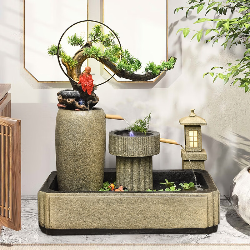 云中雾岚日式流水摆件别墅花园庭院喷泉装饰酒店会所流水喷泉摆件户外