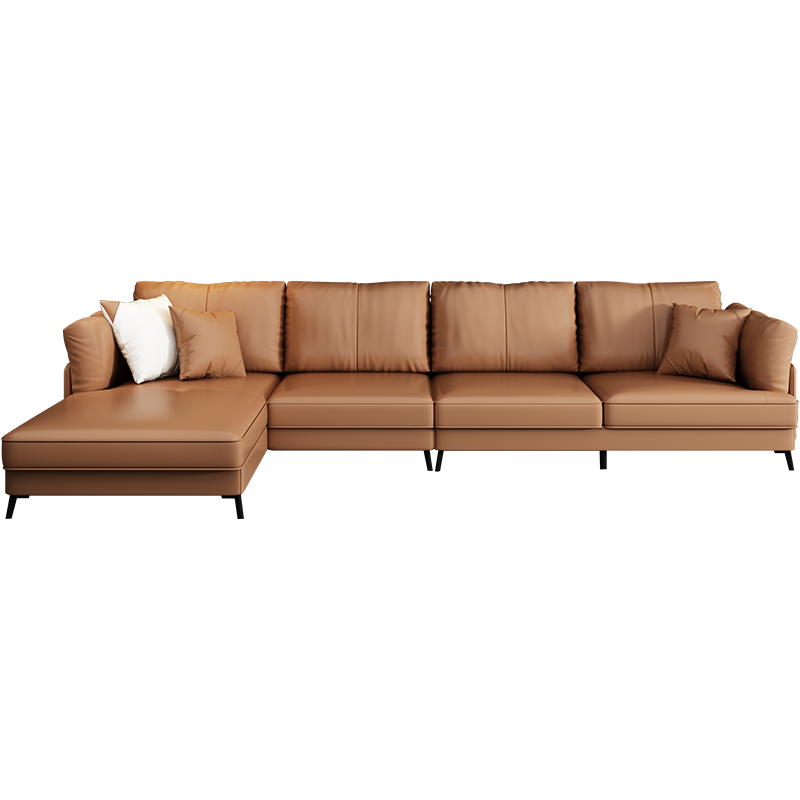 卧森 皮沙发贵妃组合现代简约意式极简客厅轻奢皮艺沙发家具 双人位+贵妃位【颜色备注】