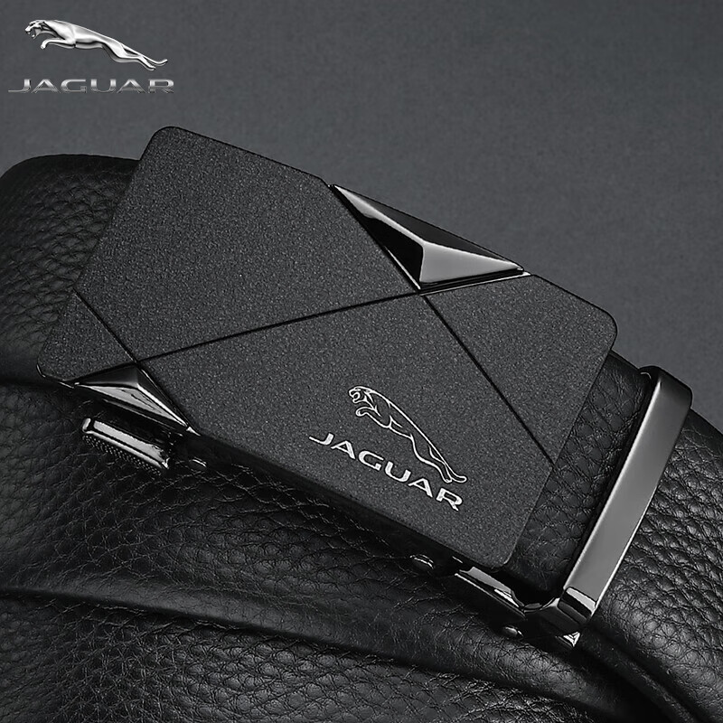 jaguar捷豹皮带真皮男士高档奢侈裤带头层牛皮自动扣男腰带男士礼物