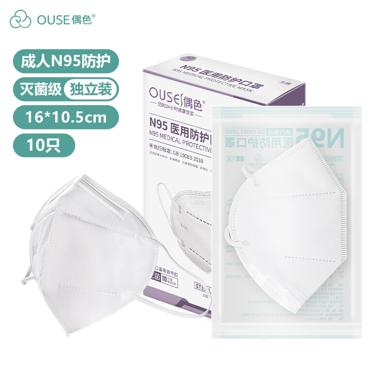 偶色(OUSE)N95医用灭菌型口罩价格趋势与性能评测