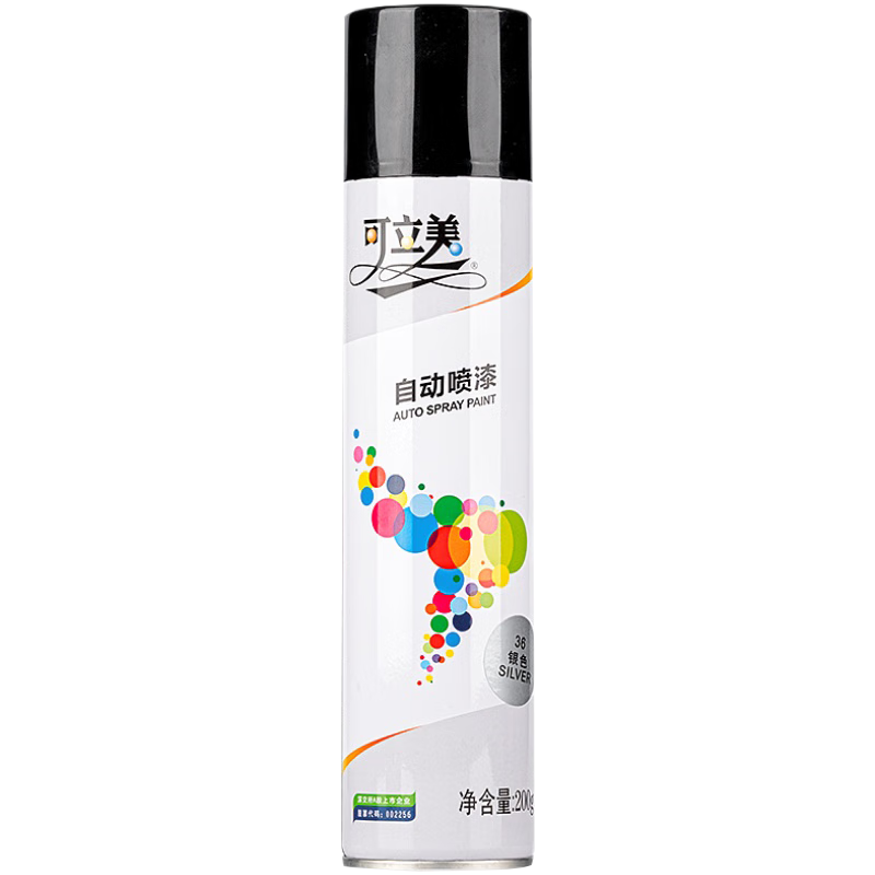 可立美 普通自噴漆手噴漆 工業(yè)防腐油漆 金屬防銹漆 改色自動(dòng)噴漆 NO.36 銀色 200g/瓶