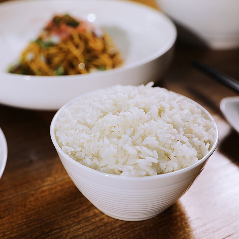 锦秋堂 景德镇陶瓷器 中式纯白釉 骨瓷餐具碗 釉下单碗 米饭碗 散件任意 7.5英寸螺纹盘