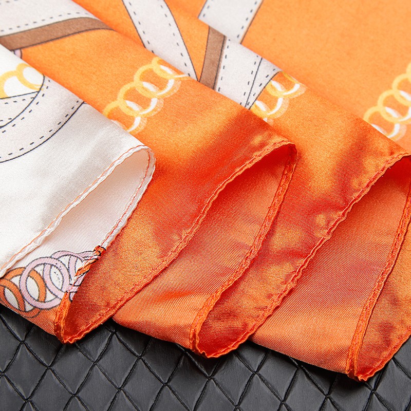 达芬奇密码 春秋季薄款大方巾女韩国百搭丝巾空姐领巾外搭防晒 饰带 桔色