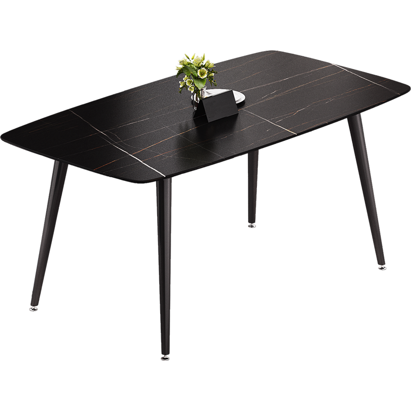 A家 意式极简岩板餐桌长方形6人小户型创意北欧简约1.35米1.6米1.8米大理石餐桌椅BQ601 意式餐桌 1.35米餐桌(卡拉拉搭白)