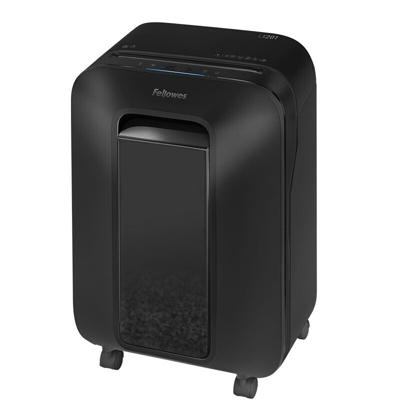 范罗士（Fellowes）LX201碎纸机家用办公可碎光盘信用卡 LX201 黑色 （新品 碎切 22L） 商务型
