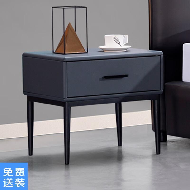 床头柜 实木钢琴烤漆皮艺小柜子 简约现代卧室床头收纳柜 置物柜储物
