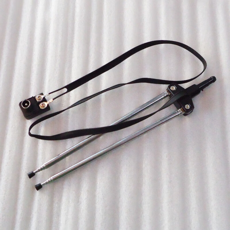 钧道汇老式电视机室内羊角天线 铜五节伸长0.