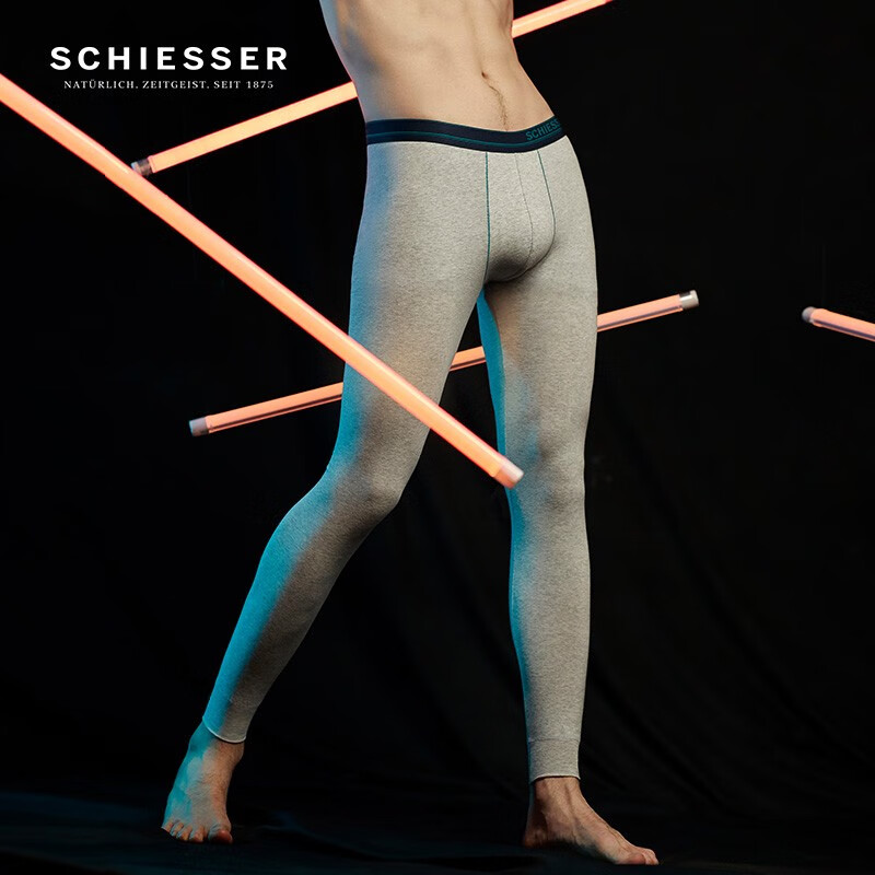 舒雅（Schiesser）男士舒美棉3A抑菌长裤【S2炫彩】保暖单长裤E5/20734Y 深灰 L 【70-80公斤】