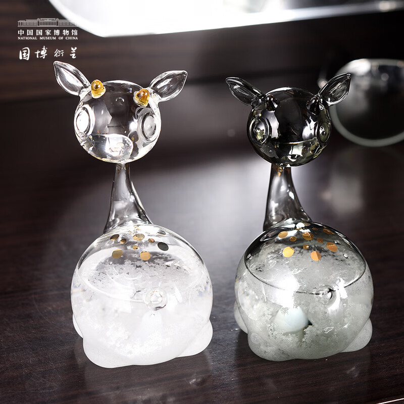 中国国家博物馆（NATIONAL MUSEUM OF CHINA）父亲节礼物小鹿风暴瓶创意萌宠潮流摆件国潮文创礼品送女友 鹿贝镇天气瓶-白色