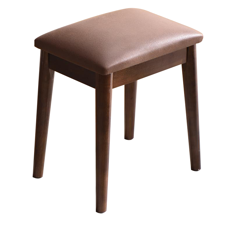 艺柳园 凳子实木梳妆凳凳子家用加粗餐凳化妆凳子凳高凳木凳【橡胶木】 【轻奢款】胡桃色