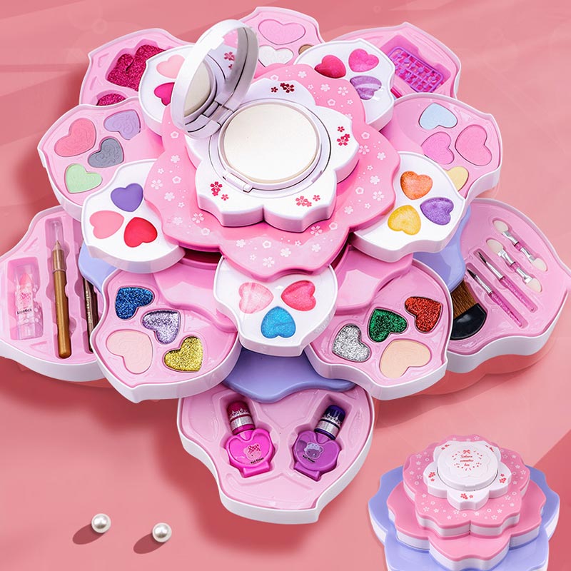 【儿童节礼物】儿童玩具套装小女孩彩妆盒舞台生日礼物6公主jm9 樱花化妆盒