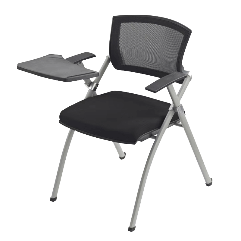 诩弈   培训椅带写字板折叠椅一体学生靠背椅子简约网布会议椅   黑网靠背带写字板