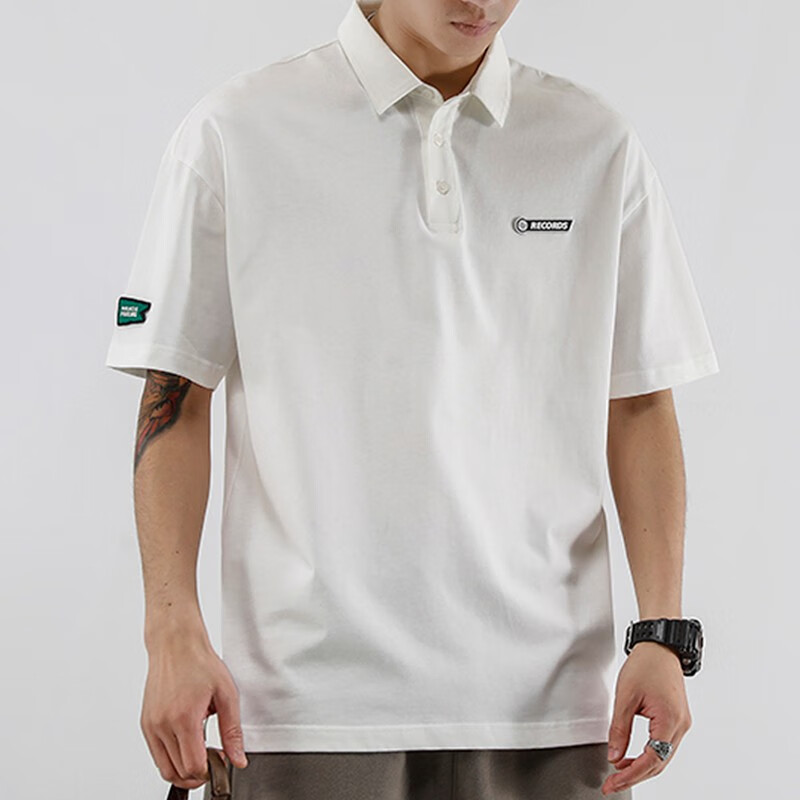 潮天士纯棉polo保罗衫夏季短袖t恤男宽松潮牌百搭男士半袖翻领上衣