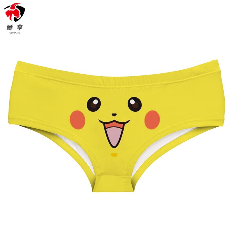 酥享  皮卡丘内裤女可爱神奇动漫二次元日系少女卡通印花低腰三角裤20
