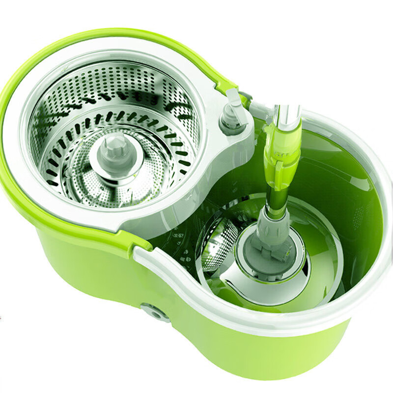 两用拖地拖布桶双驱动甩干 4个拖把头 卡其4代升级款【带排水口皂液瓶