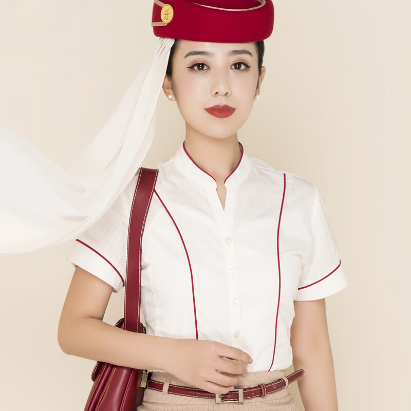 勤度阿联酋航空空姐制服职业套装衬衫外套短裙礼仪接待前台工作服定制