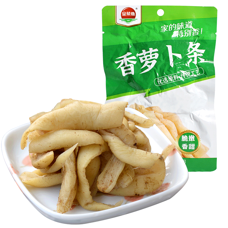 金菜地五香蘿卜辣腌蘿卜條酸菜泡菜醬菜咸菜拌面安徽特產(chǎn)100g袋裝 100g*5袋五香蘿卜