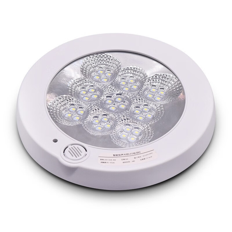 百士安 人体红外线感应led声光控吸顶灯楼道感应灯应急消防灯九宫格