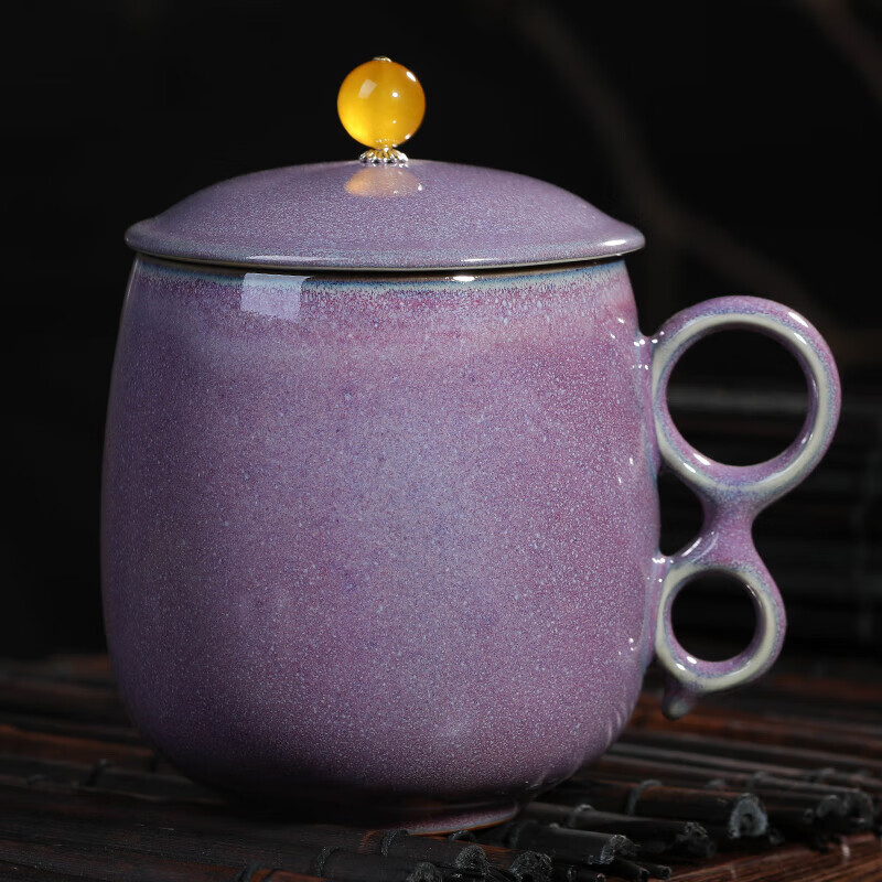 雅空景德镇茶杯陶瓷带盖水杯过滤泡茶杯办公室个人家用杯子礼品杯