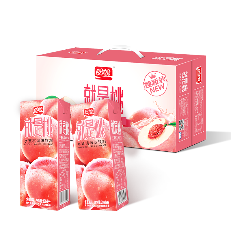盼盼水蜜桃味饮料风味清凉果汁味饮品整箱  简约装 250ml*18盒 12.9元