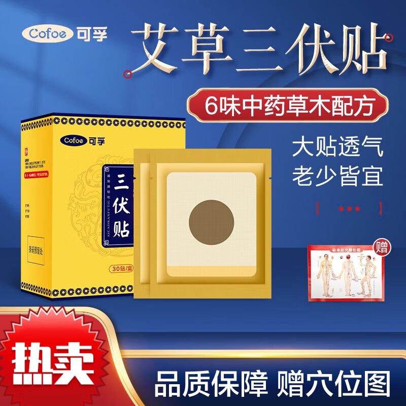 三伏贴穴位图艾草艾灸小儿成儿童灸贴膏冬病夏治三伏天药贴家用三九贴