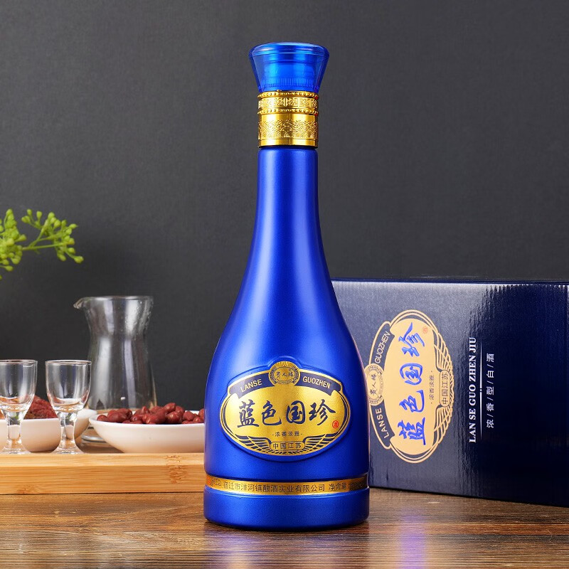 贵人缘蓝色国珍白酒整箱浓香型52度500ml*6瓶礼盒装