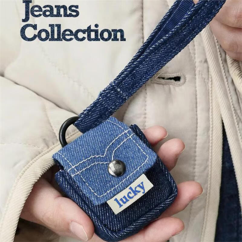 黑戴适用于捷波朗elite10 二代耳机保护套捷波朗Elite8Active活力版真无线蓝牙耳机保护套软 潮牌牛仔布+手绳 捷波朗elite10 二代