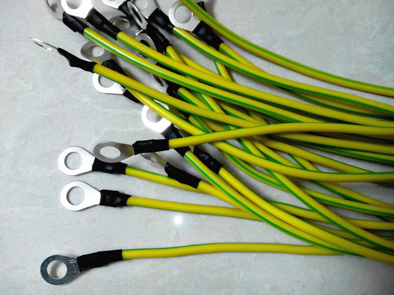 黄绿双色接地线6mm平方机柜接地线,机房设备接地线定制 0.1米 6平方