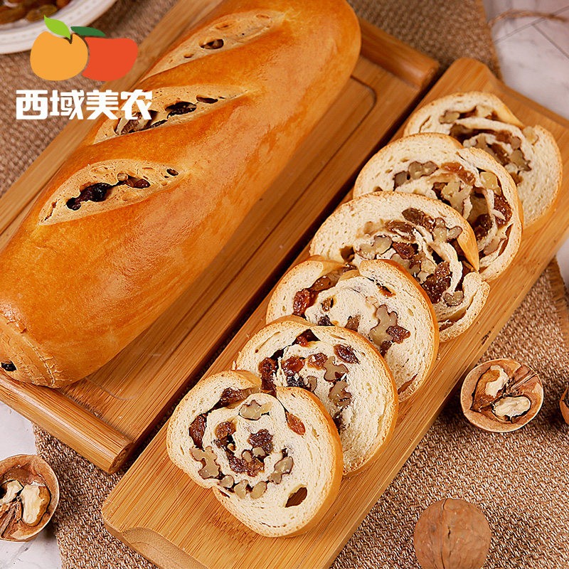 西域美农 果仁大列巴 新疆大列巴早餐面包 健康轻食 简装大列巴【原味】400g*2条