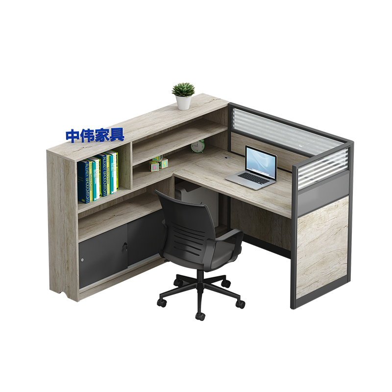中伟职员办公桌椅组合主管桌单人位 现代简约员工桌办公室隔断电脑桌写字楼装修公司实验室卡座屏风工位