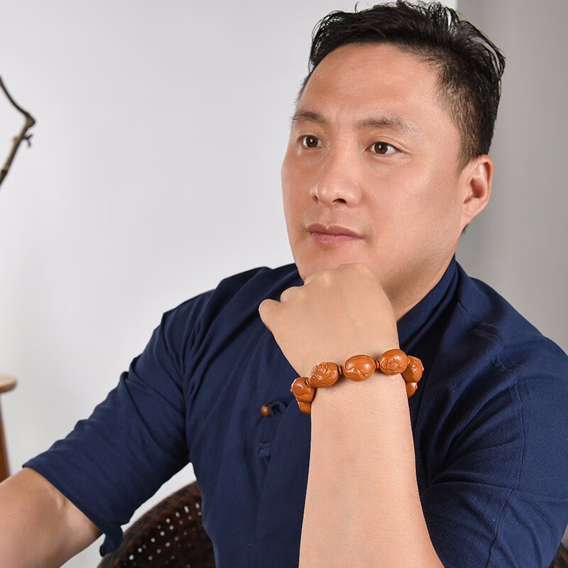盘道橄榄核手串无相佛梅林铁核文玩手串男橄榄核雕南工大师曹乐刻 【品鉴级】梅林铁核1.9*2.3cm