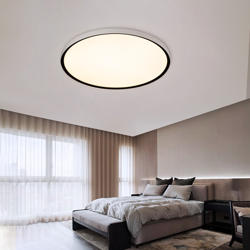 新特丽超薄吸顶灯led北欧卧室房间灯圆形客厅现代简约灯具 旭日