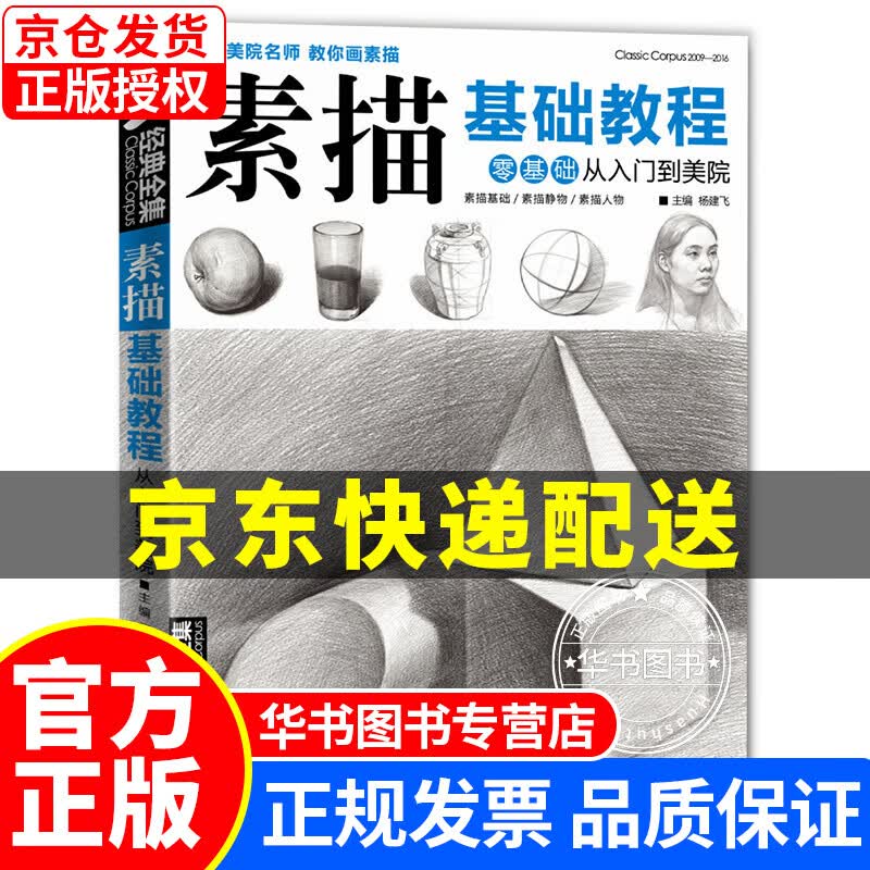 经典全集《素描基础教程》自学入门教材书籍铅笔手绘画画册本从单个体石膏几何体美术临摹范本到精通人物 素描基础教程