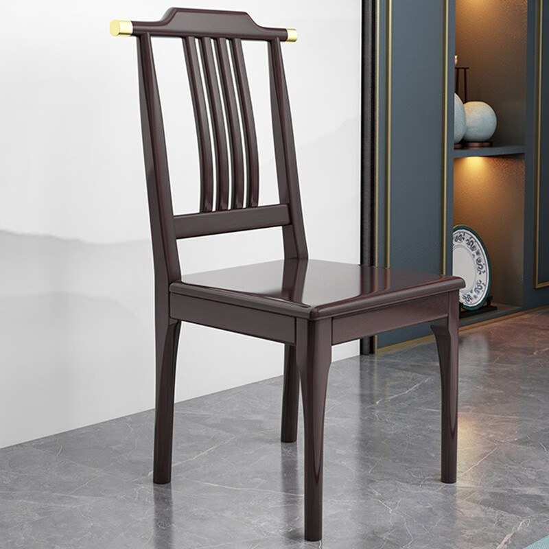 勤凯椅子新中式餐椅简易中国风实木椅小椅子木头椅靠背椅家用饭店 紫