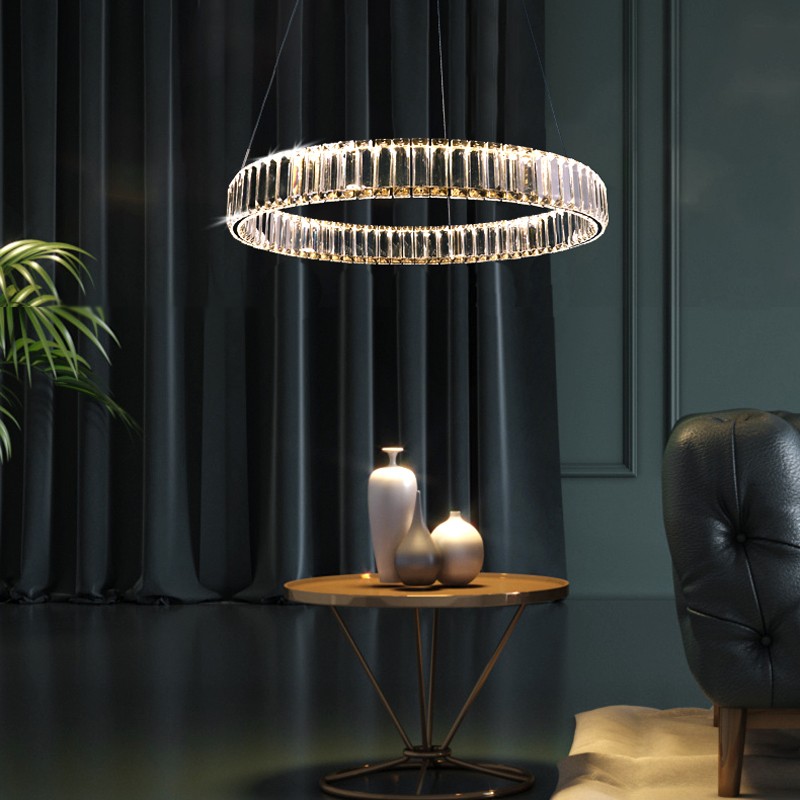 大气卧室餐厅水晶灯创意个性灯具餐桌简欧风格轻奢圆形酒吧台别墅吊灯