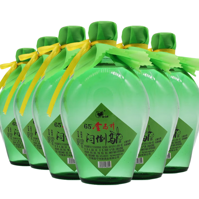 宁河源 白酒 纯高粱酒 内蒙古高度粮食白酒 绿坛 65度500ML 65度 500mL 6瓶