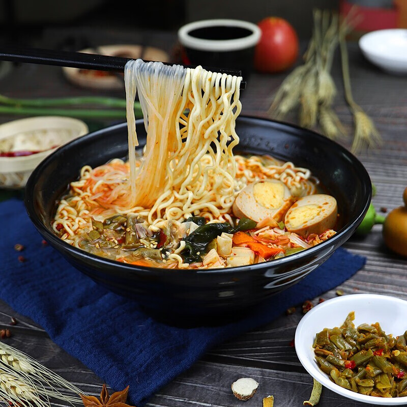 粉面菜蛋6桶装 粉丝麻辣烫桶装整箱粉菜蛋面宿舍夜宵方便面 【金汤