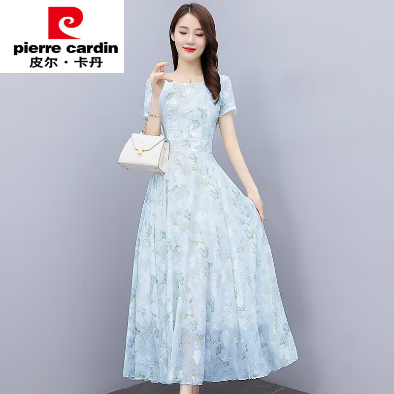 cardin)轻奢高档夏天碎花雪纺连衣裙子2024新款女装夏季国际大牌品牌